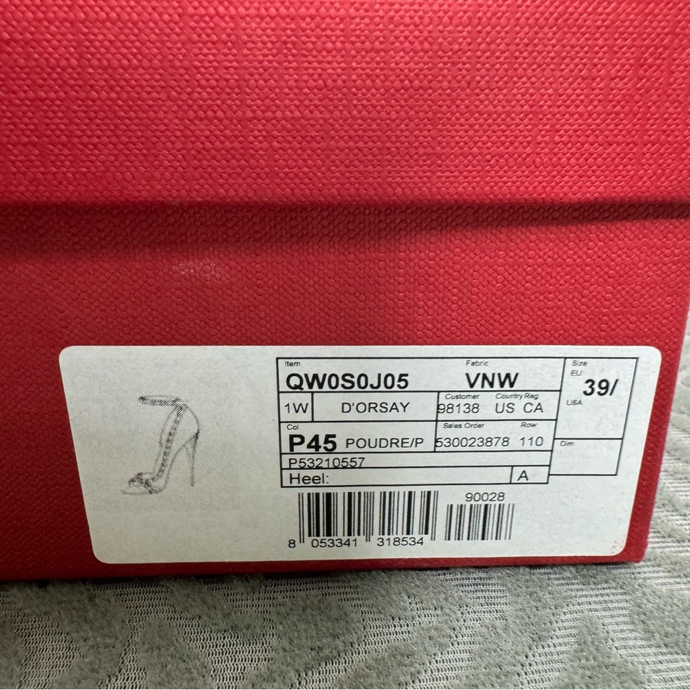 VALENTINO D’Orsay Rockstud Open Toe Tan Heels Size 39.5 - Picture 13 of 13